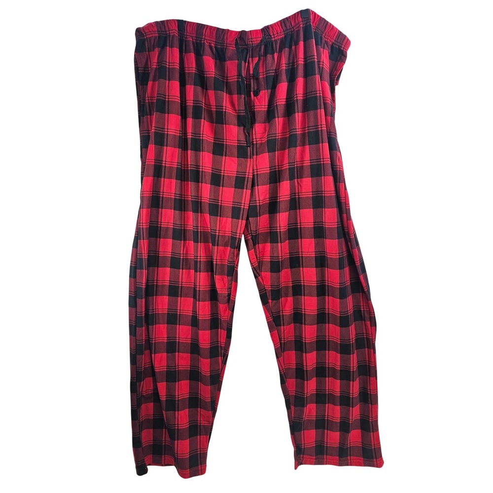 North 15 Mens Red Black‎ Buffalo Plaid Pajama Loungewear Pants 4XL